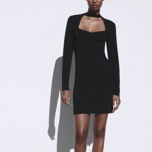 NWT BLACK KNIT CHOCKER MINI DRESS